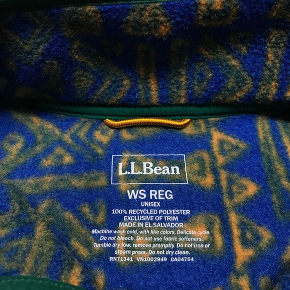 L.L. Bean Jacket Womens Size S Blue Classic Snap T- Fleece Aztec Pullover Hiking - Picture 3 of 9